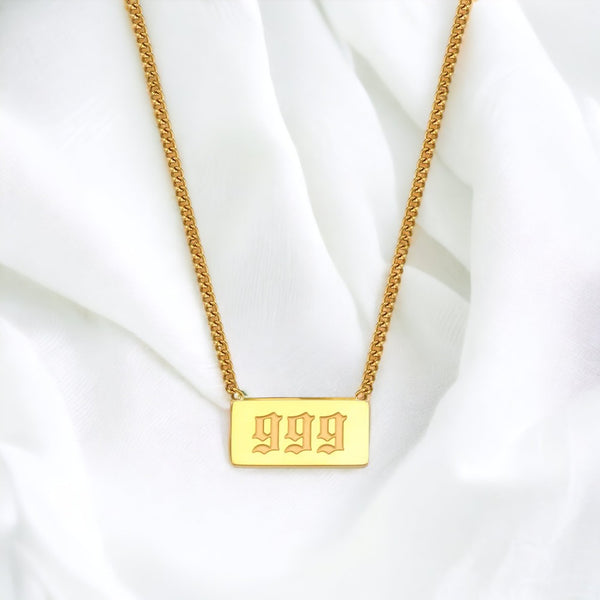 999 angel number necklace