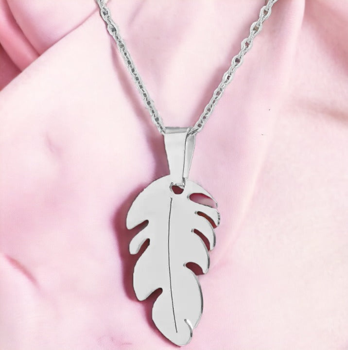 Aerial Silver Feather Necklace