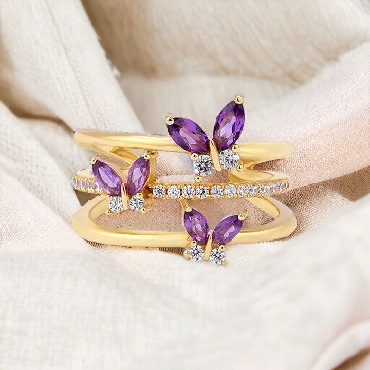 Amethyst Butterfly Dream Ring