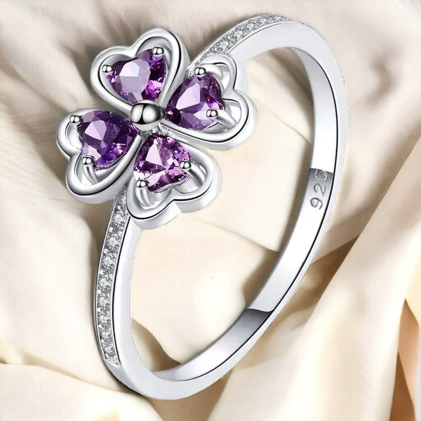 Amethyst Delight Clover Ring