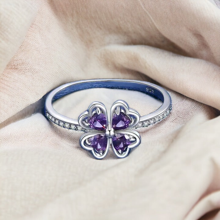 Amethyst Delight Clover Ring