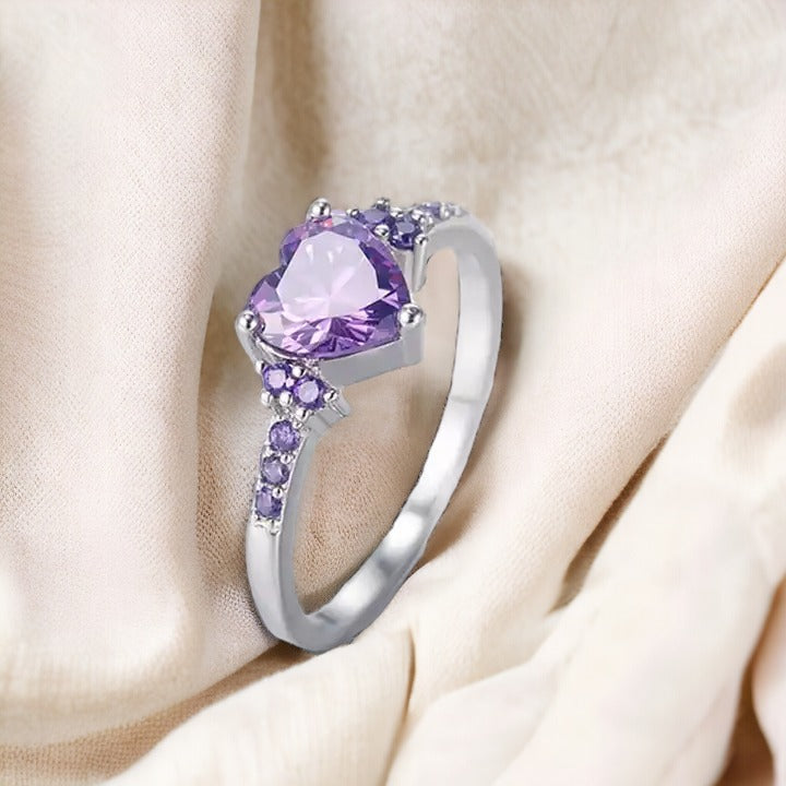 Amethyst Heart Refinement Ring