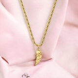 Angel Feather Necklace Gold