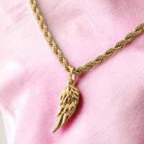 Angel Feather Necklace Gold