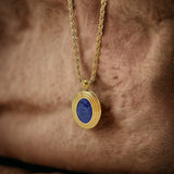 Blue Gemstone Lapis Necklace Gold