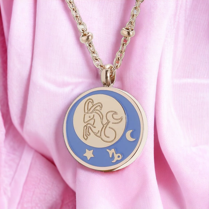 Blue Royal Capricorn Star Sign Necklace