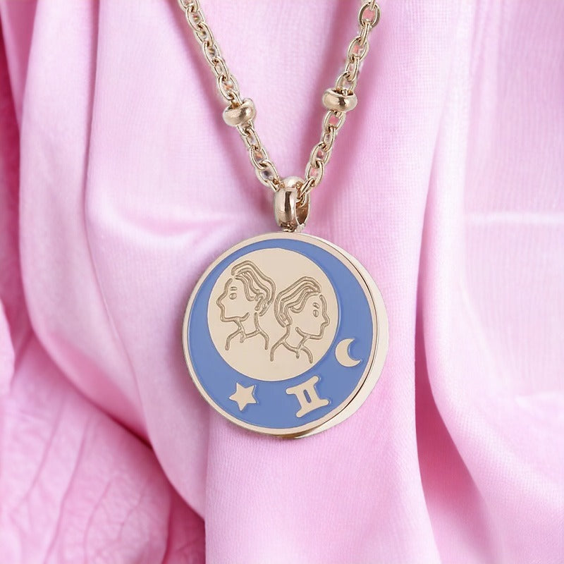 Blue Royal Gemini Star Sign Necklace