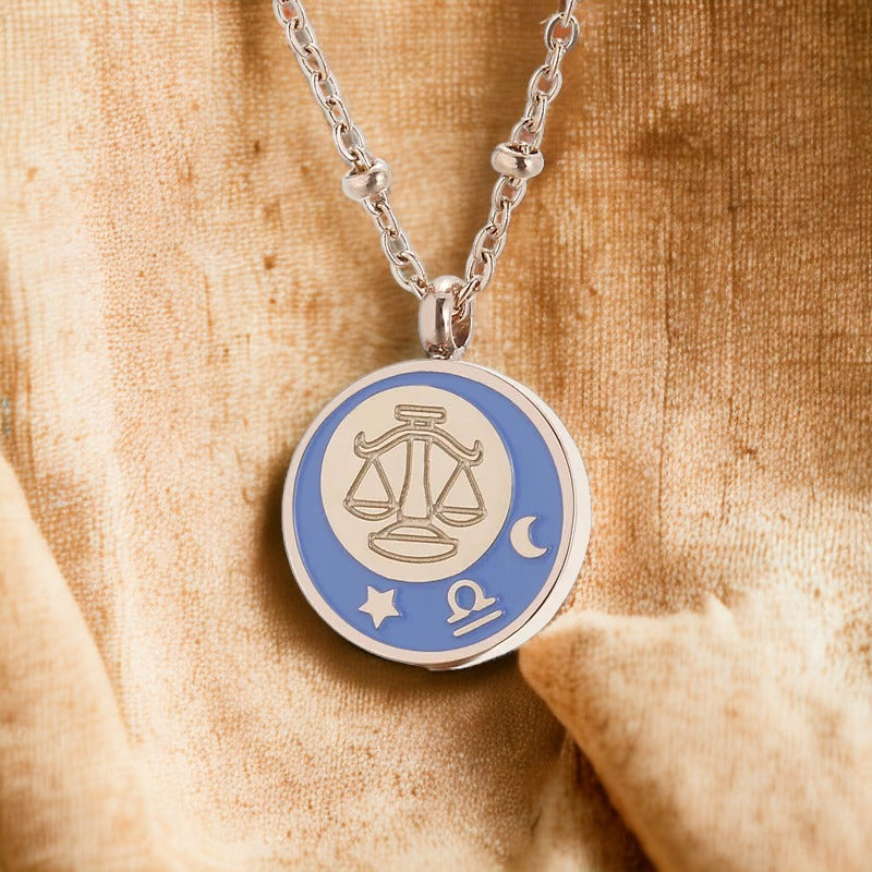 Blue Royal Libra Star Sign Necklace