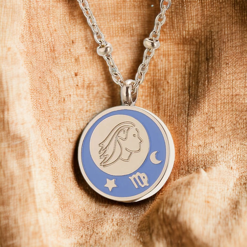 Blue Royal Virgo Star Sign Necklace