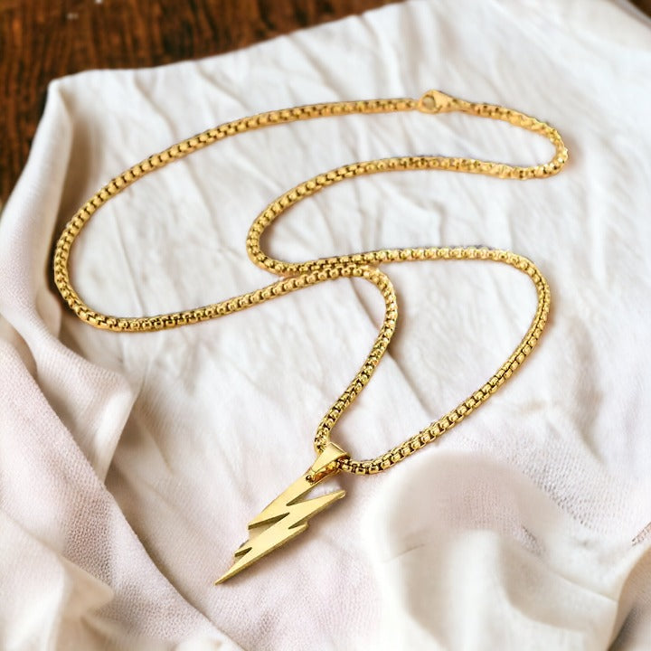 Bolt Blaze Gold lightning Necklace