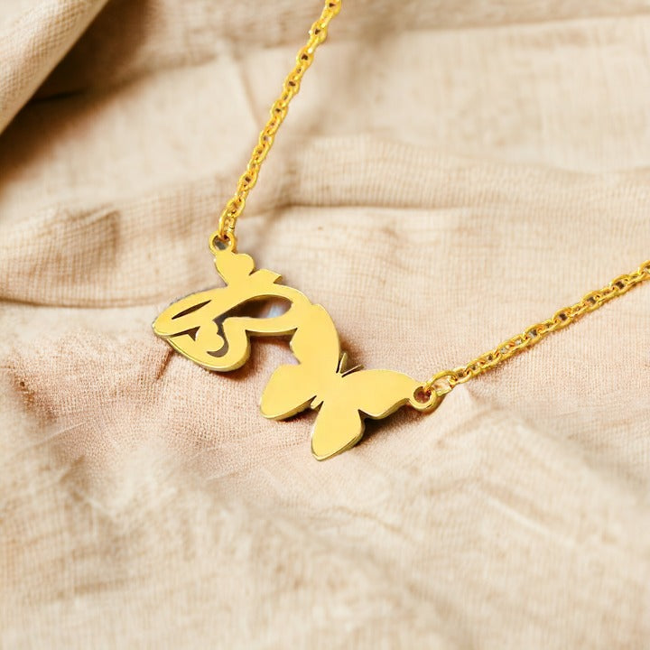 Butterfly Talisman Initial Necklace