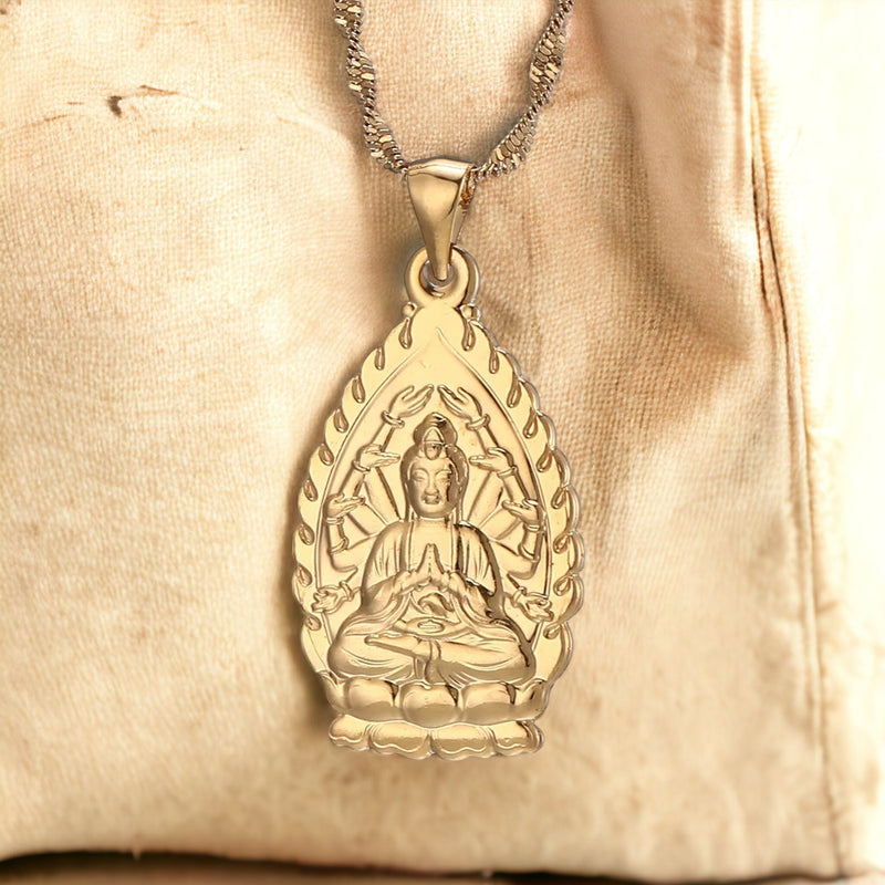 Calm Buddha Gold Necklace