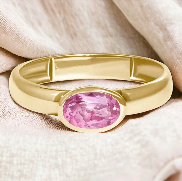 Candy Floss Pink Ring Gold