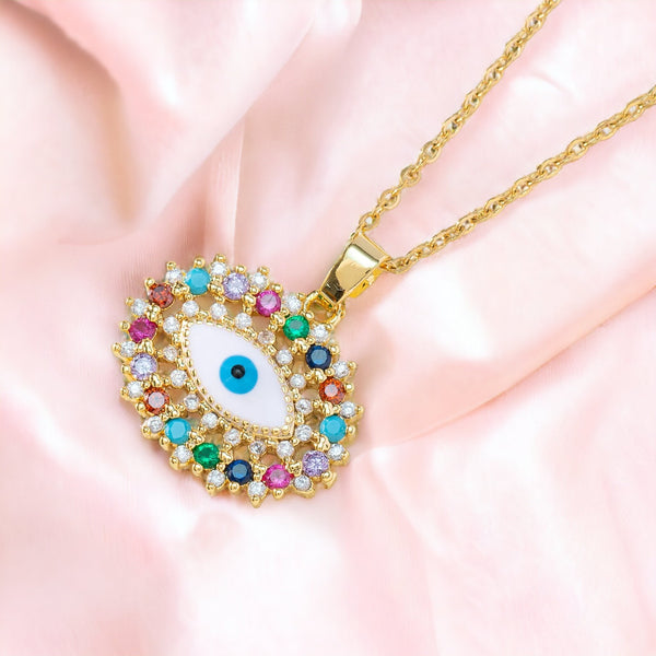 Cerulean Charm Evil Eye Necklace