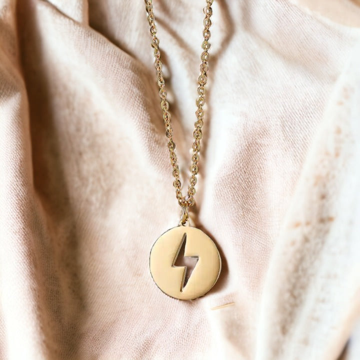 Charged Up Gold lighting Necklace