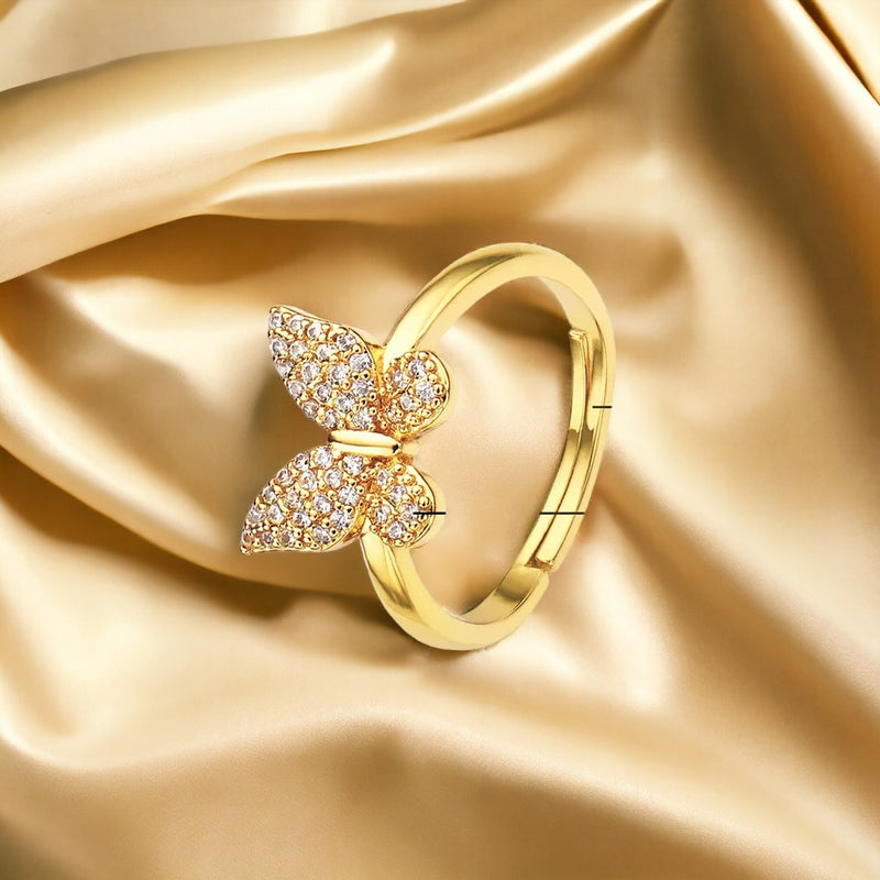 Charming Gold Butterfly Ring