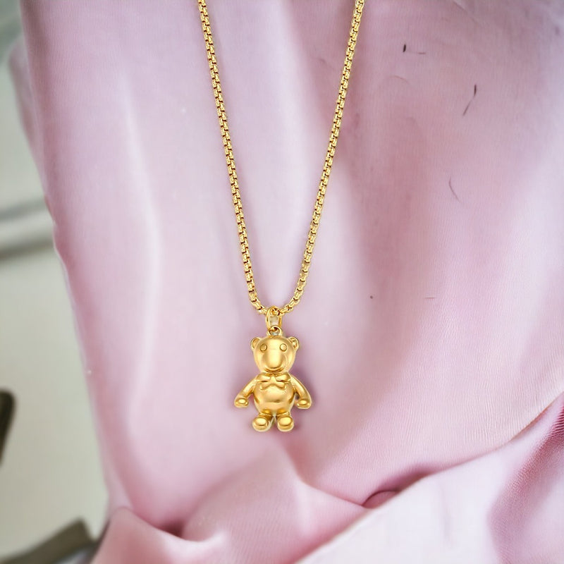 Charming Teddy Gold Necklace