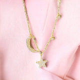 Crescent Gleam Gold Necklace