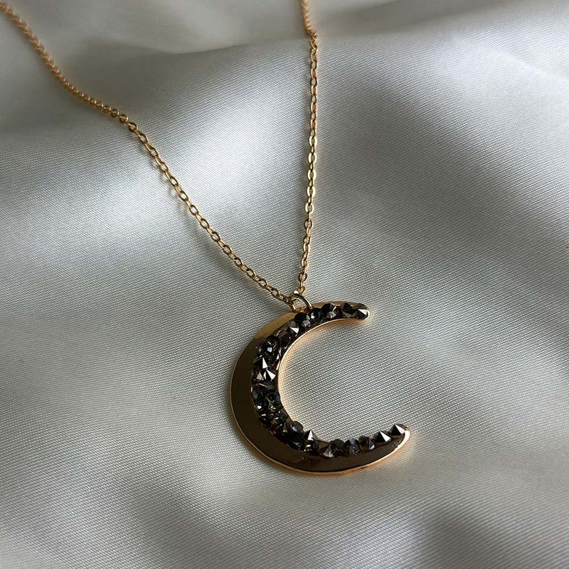 Crystal Crescent Moon Necklace