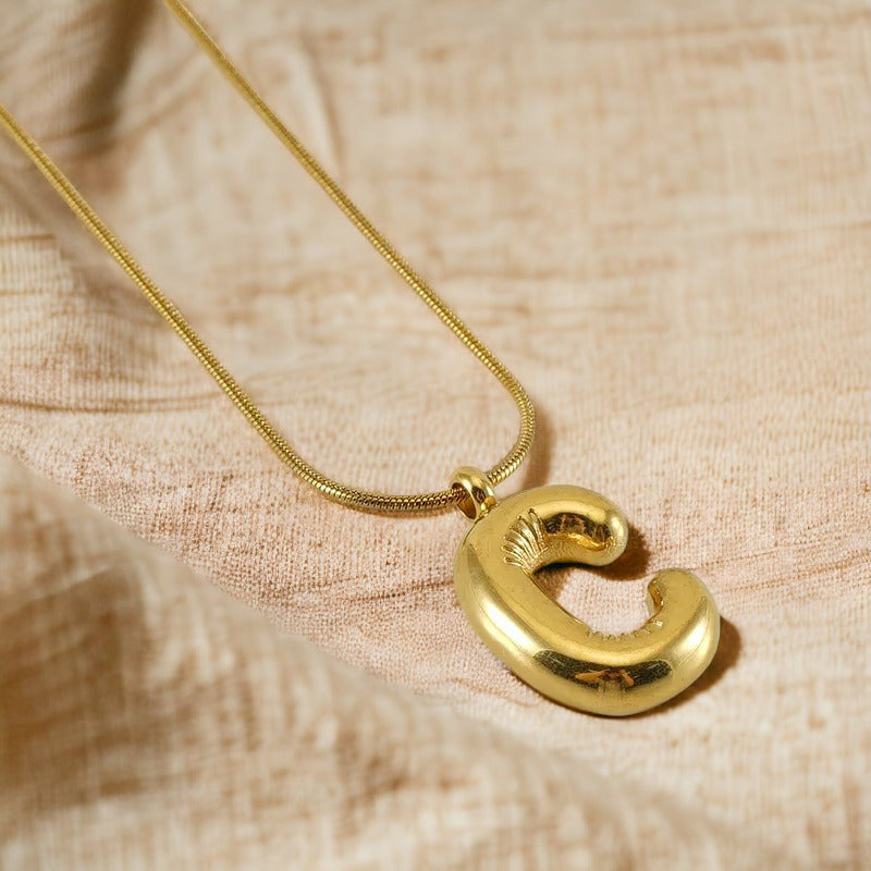 Dainty Bubble Initial Necklace