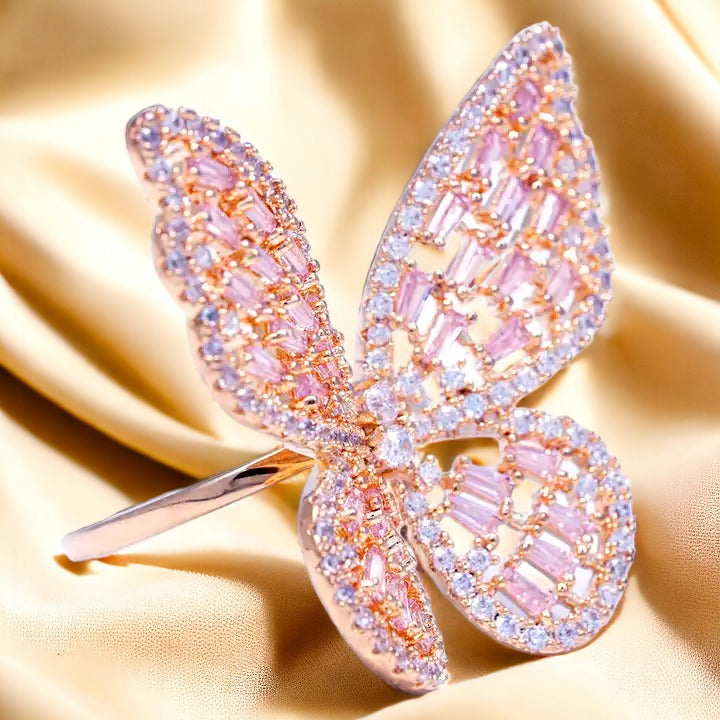 Dainty Butterfly Flourish Ring