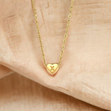 Dainty heart Initial Necklace