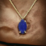 Dazzling Deep Blue Necklace Gold