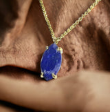 Dazzling Deep Blue Necklace Gold