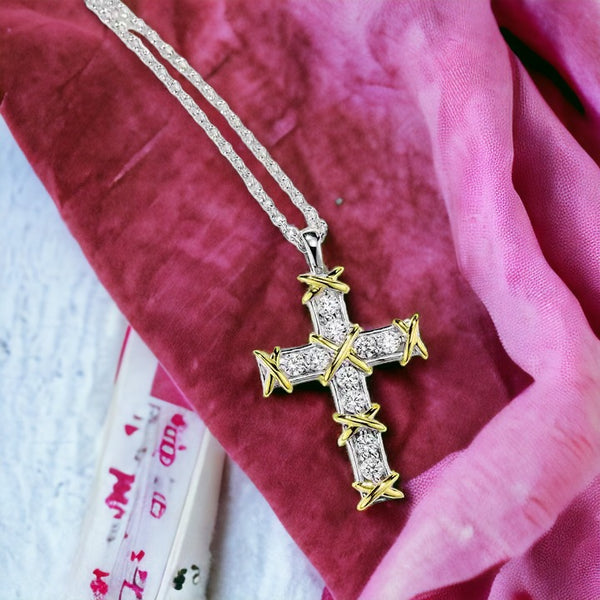 Diamond Gleam of Faith Cross Necklace