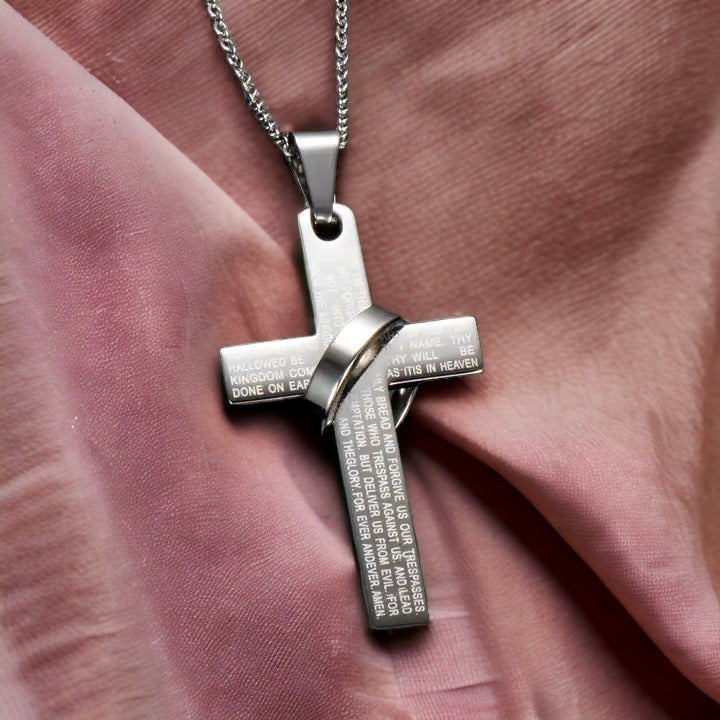 Divine Faith Silver Cross Necklace