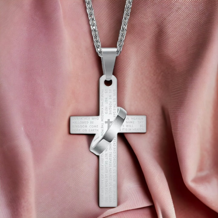 Divine Faith Silver Cross Necklace