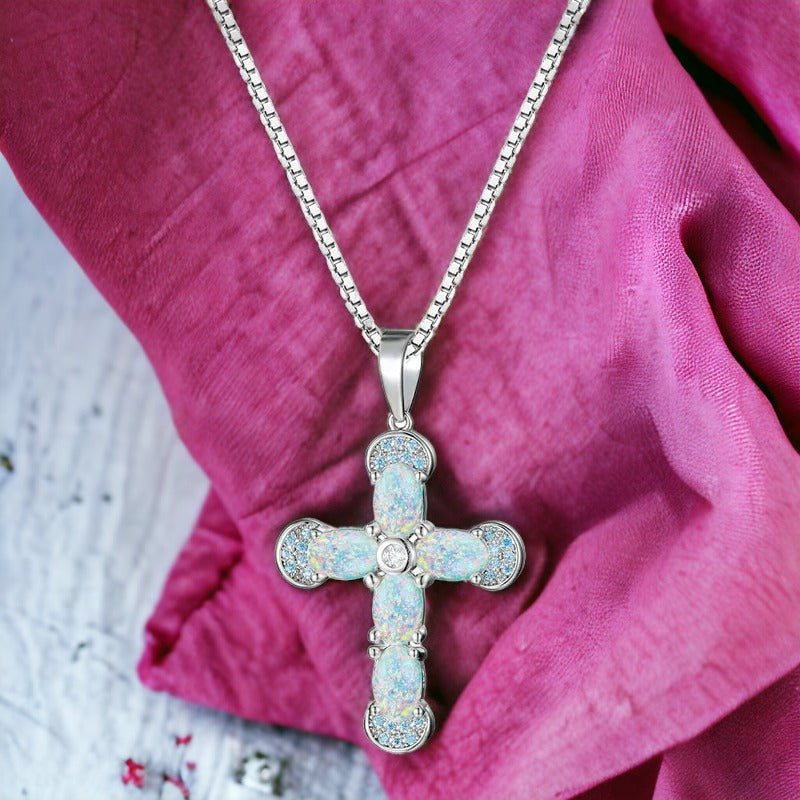 Divine Path Silver Jesus Cross Necklace