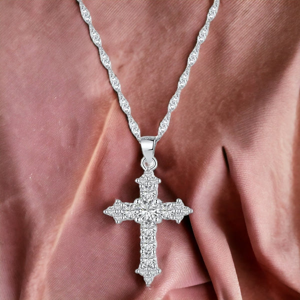 Divine Silver Jesus Cross Necklace