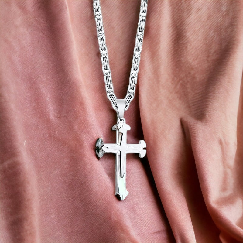 Divine Whisper Silver Cross Necklace