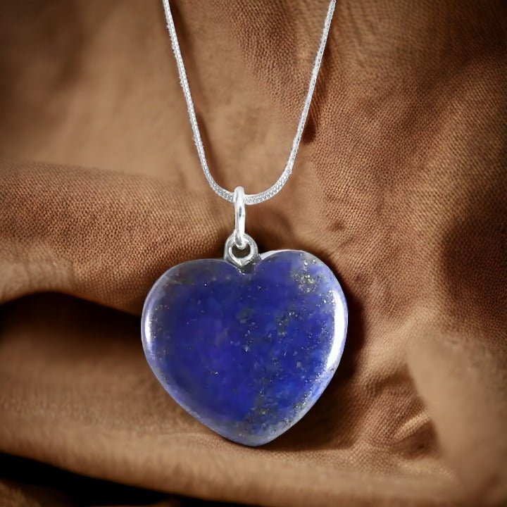 Silver Dream Heart Lapis Necklace