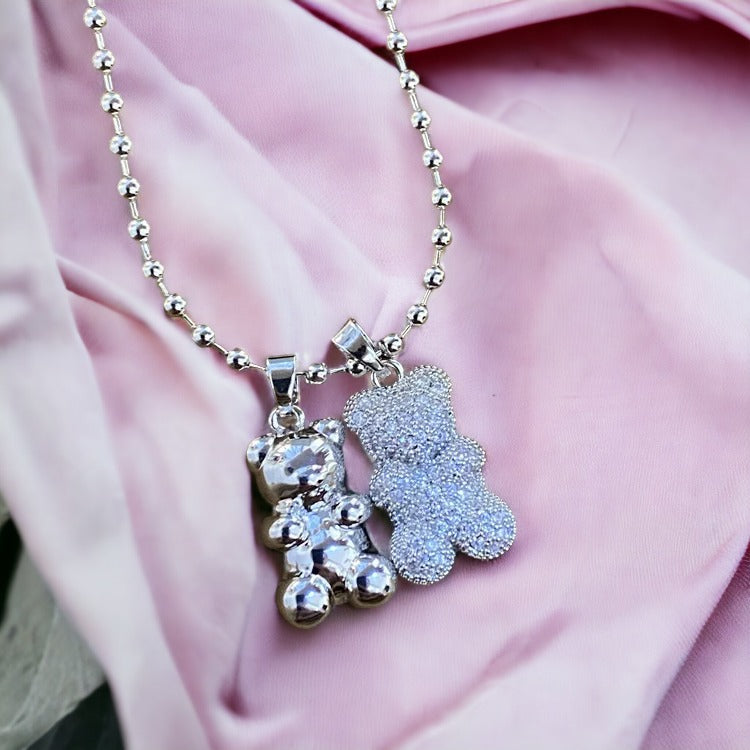 Duo Teddy Bear Necklace