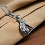 Silver Timeless Egyptian Cat Necklace