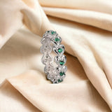 Emerald Oasis Ring Silver