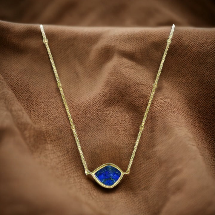 Ethereal Lapis Charm Necklace