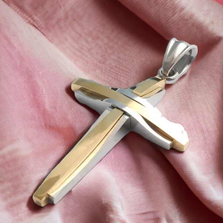 Ethereal Jesus Cross Necklace Silver