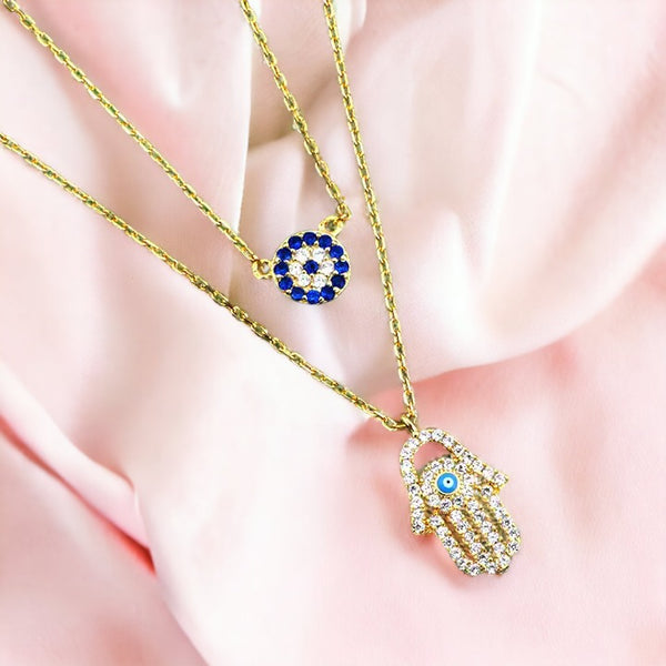 Evil Eye Jeweled Gaze Necklace