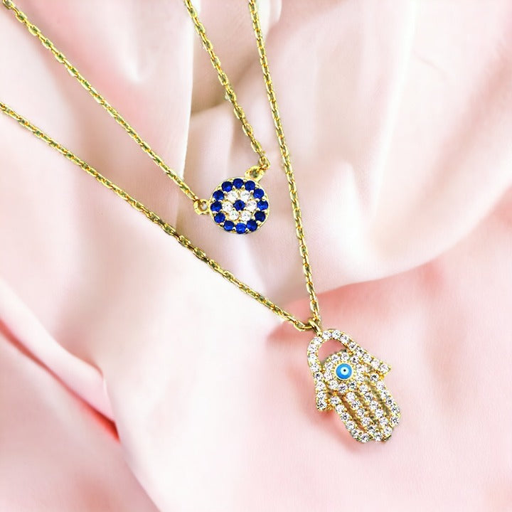 Evil Eye Jeweled Gaze Necklace