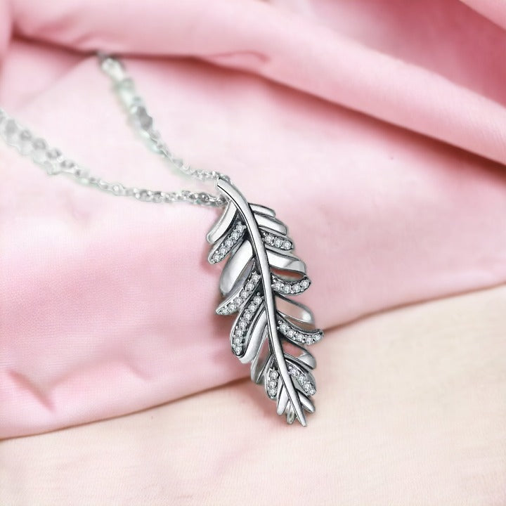 Silver Feather Harmony Necklace