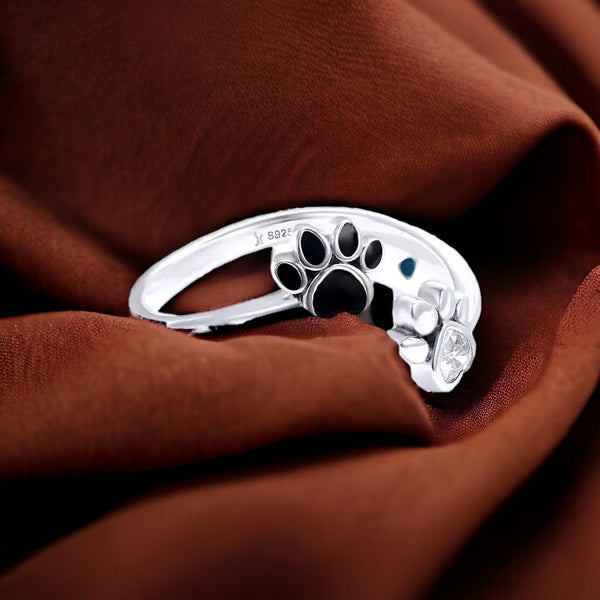 Feline Paw Print Ring