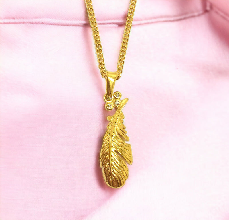 Fleeting Feather Gold Necklace