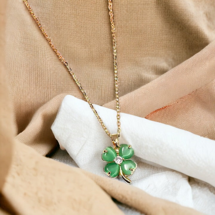 Four Leaf Gold Charm Necklace