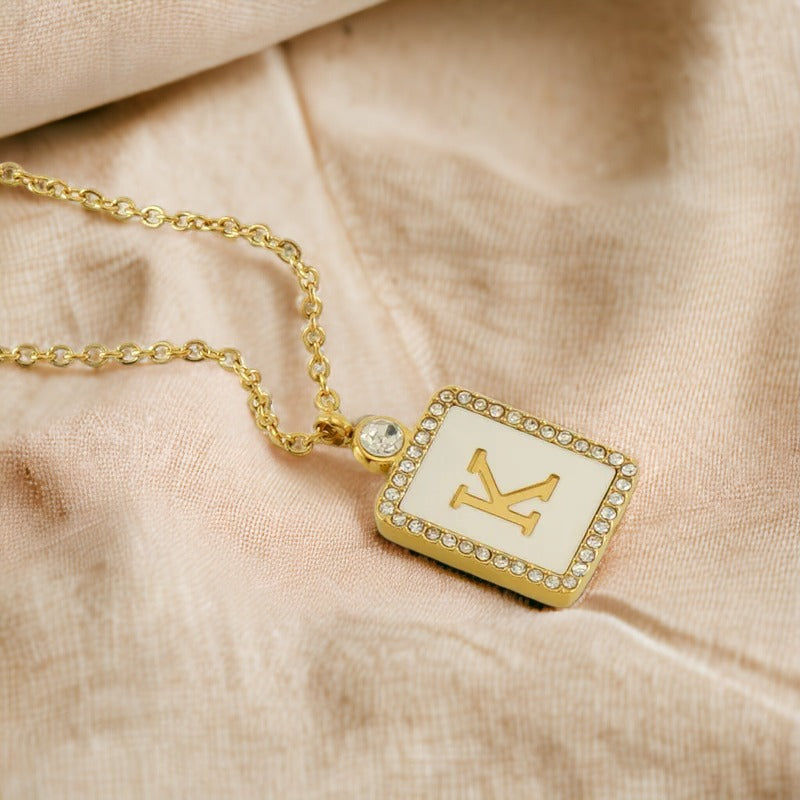 Gentle Gleam Initial Necklace