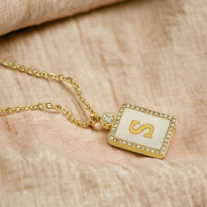 Gentle Gleam Initial Necklace