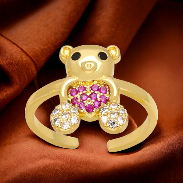 Gentle Teddy Charm Ring