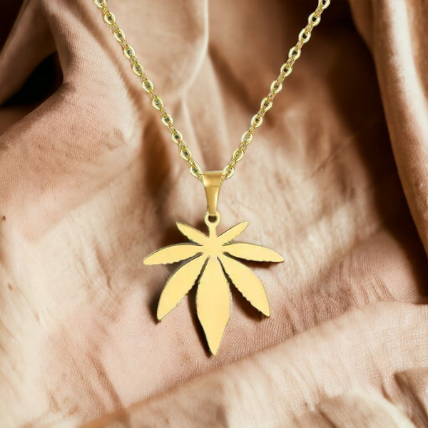 Gilded Herb Leaf Necklace